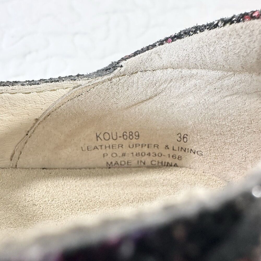 Alegria Kourtney Garland Mary Jane Multi Floral Leather Sparkle Size 36 USA 6.5 - Picture 2 of 9